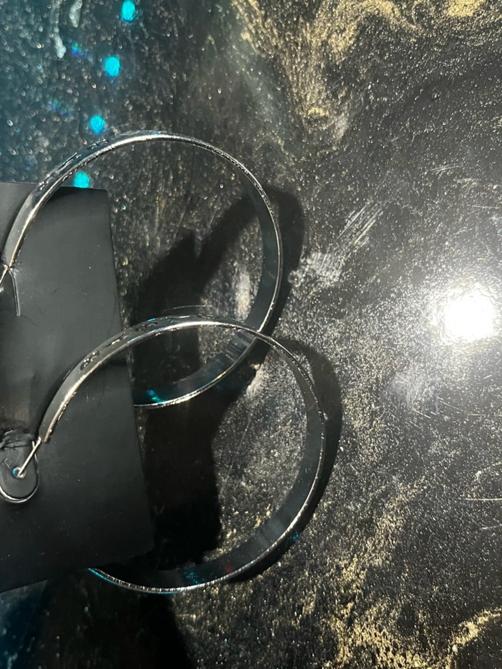 Silver Hoop Earrings - Classic Women Accessories baby girl engraved in them